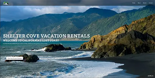 Image of Shelter Cove Vacation Rentals Website